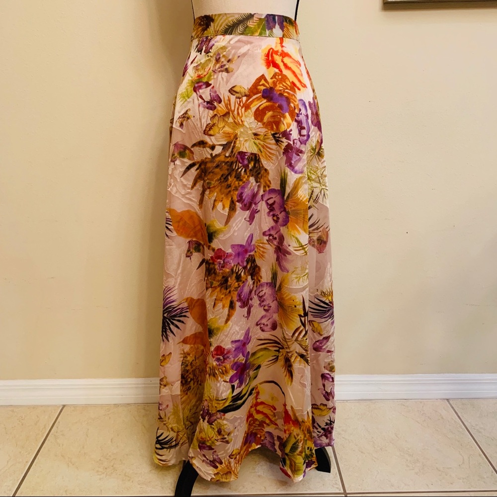 NWT Flint & Moss Butterfly Floral Maxi Skirt